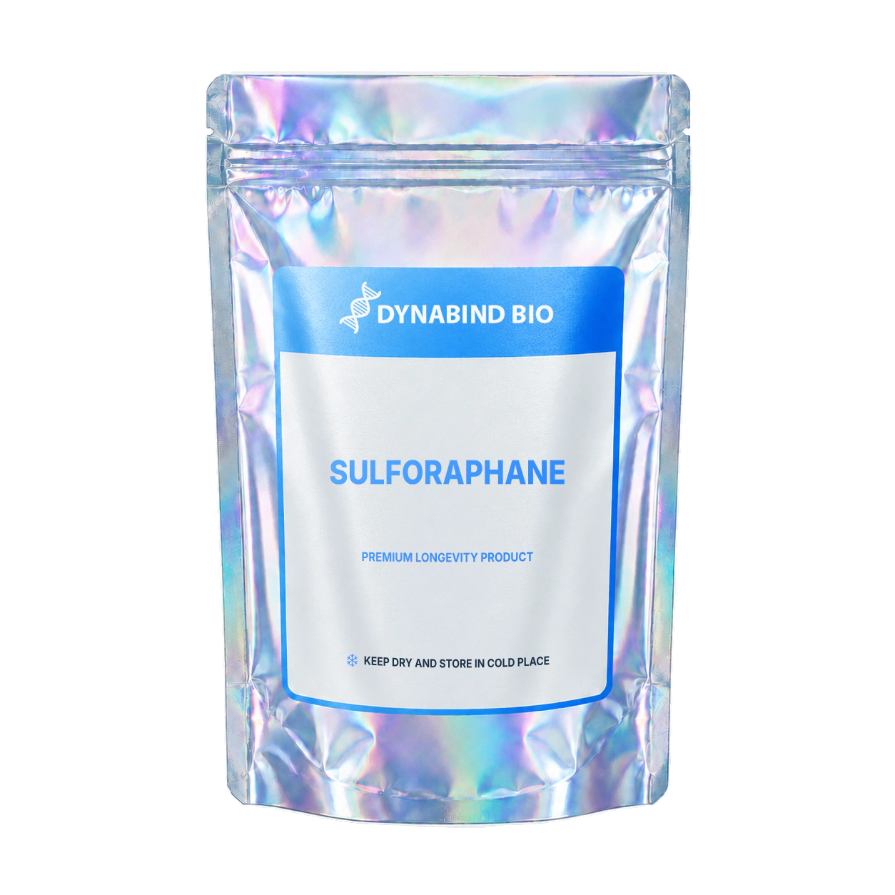 Sulforaphane supplement pouch for Nrf2 signalling and cellular antioxidant-response research by DynaBind Bio