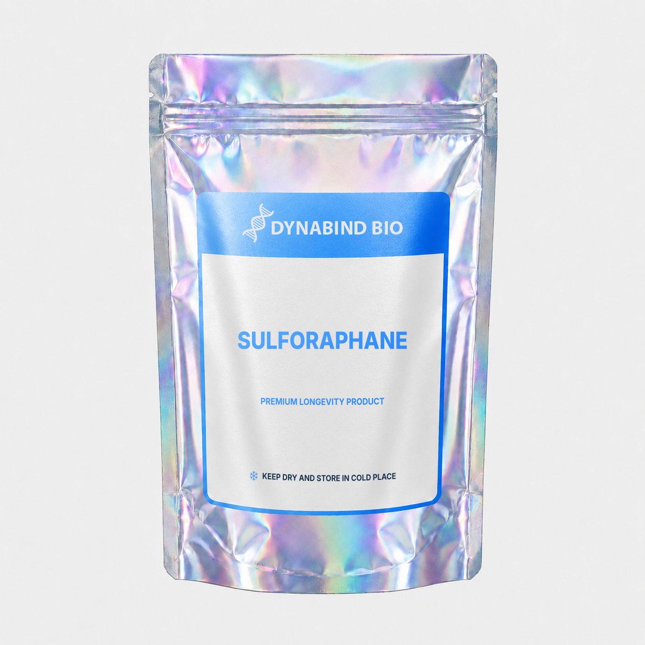Sulforaphane supplement pouch for Nrf2 signalling and cellular antioxidant-response research by DynaBind Bio